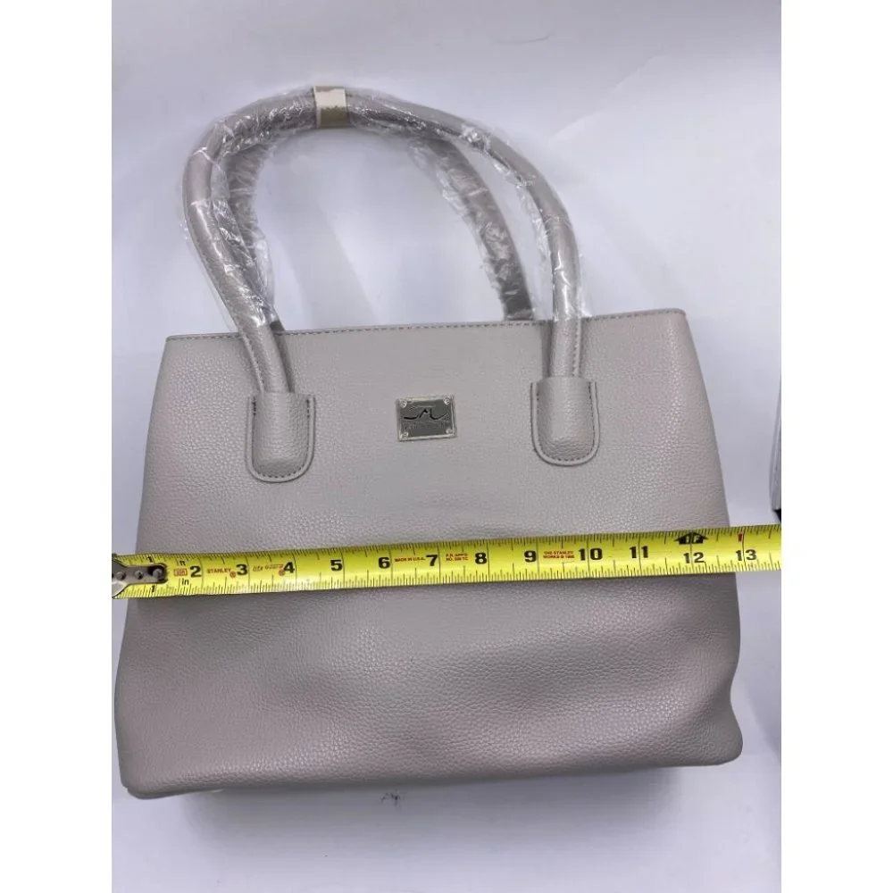 Jessica Moore Gray Large Faux Leather Tote Bag - Picture 6 of 11